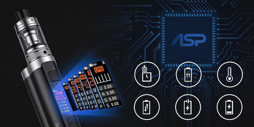 ASP čipová sada vám ponúka veľa funkcií, ktoré ocení každý vaper. 